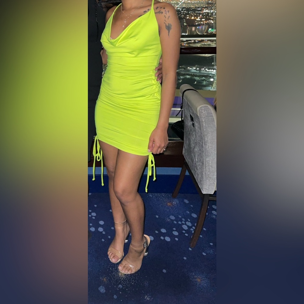 Vibrant Neon Yellow Mini Skirt